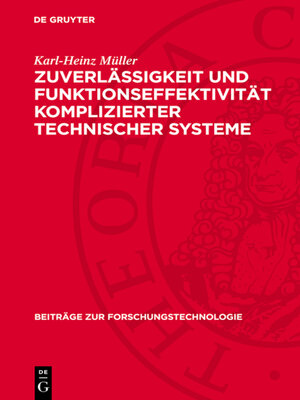 cover image of Zuverlässigkeit und Funktionseffektivität komplizierter technischer Systeme